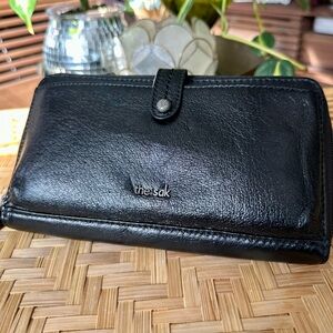 The Sak black leather wallet / wristlet